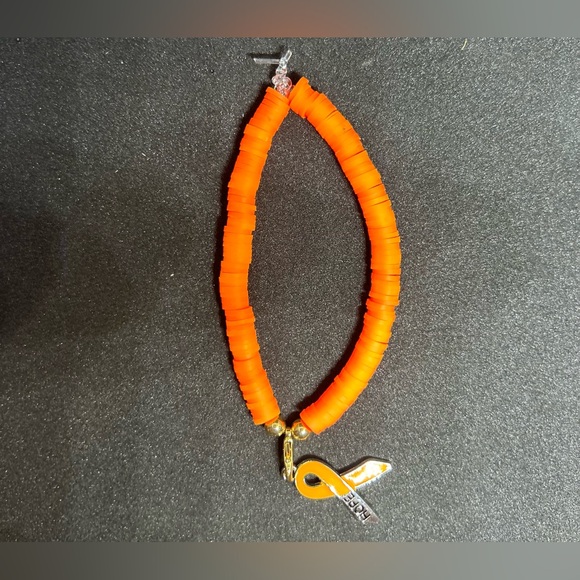 Orange Ribbon (Awareness) Heishi Charm Bracelet - Picture 6 of 6